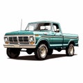 Photorealistic pickup truck illustration A stunningly realistic depiction of a pickup truck