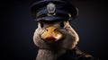 Photorealistic Police Officer Duck Illustration With Characterful Animal Portraits