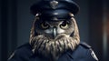 Photorealistic Police Owl Portrait: Epic Vray Artwork By Mike Campau