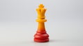 Photorealistic Red, Orange, And Yellow Chess King Plastic Chess Piece