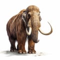 Photorealistic Rendering Of African Woolly Mammoth On White Background