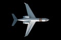 Photorealistic rendering of a business jet, aircraft on a black background, isolate. The concept of business flights, private jet
