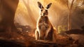 Photorealistic Rendering Of A Kangaroo In Soft Light