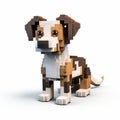 Pixel Block Dog: Playful Yet Morose Character In Minecraft Style