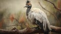 Photorealistic Rendering Of A Vulture On A Branch