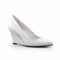 Photorealistic Rendering Of White Wedge Heel: Neoclassical Simplicity With Peter Mitchev