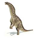 Photorealistic representation of an Amargasaurus dinosaur. Dynamic posture. Royalty Free Stock Photo