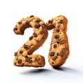 Photorealistic Representation Of 21th Cookie With Numerals Twenty-three