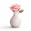 Photorealistic Rose In Modern Ceramic Vase - Stock Photo Quality