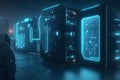 A photorealistic scenario in which AI-driven cybersecurity algorithms detect generated by Ai