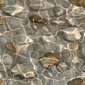 Photorealistic seamless texture of shallow clear water in a stream Royalty Free Stock Photo