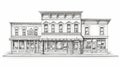 Photorealistic Sketch Of An Ornate Old Town Business