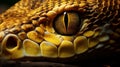 Photorealistic Snake Eye: Boldly Textured Surfaces In Dark Yellow And Light Gold Royalty Free Stock Photo