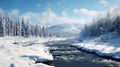 Photorealistic Snowy Valley Wallpaper Inspired By Quebec Province\'s Winter Landscape