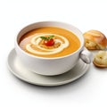 Photorealistic Soup Photo With Smooth Curves And Isolated Background