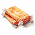 Photorealistic Watercolor Drawing Of Orange Candy Bars