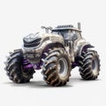 Photorealistic White Background Tractor Monster Truck Royalty Free Stock Photo