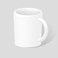 Photorealistic white 3D cup. Vector illustration Royalty Free Stock Photo