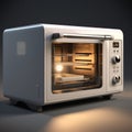 Photorealistic White Toaster Oven: A Mid-century Light-focused Masterpiece