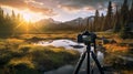 Photorealistic Wilderness Landscape Photography At Golden Hour