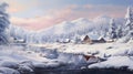 Photorealistic Winter Landscape In Saint-constant