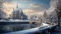 Photorealistic Winter Landscape In Saint-eustache Royalty Free Stock Photo