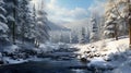 Photorealistic Winter Landscape In Sainte-agathe-des-monts