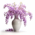 Photorealistic Wisteria In Modern Ceramic Vase - High-quality Stock Photo Royalty Free Stock Photo