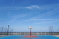 Basketball hoop on a blue sky