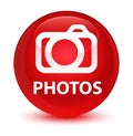 Photos (camera icon) glassy red round button