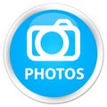 Photos (camera icon) premium cyan blue round button