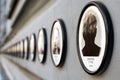 Photos of murdered people on House of Terror in Budapest, hungary