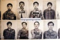 Photos of the prisoners in S21 torture prison in Phnom Penh Cambodia