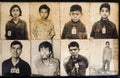 Photos of the prisoners in S21 torture prison in Phnom Penh Cambodia