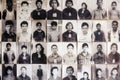 Photos of the prisoners in S21 torture prison in Phnom Penh Cambodia