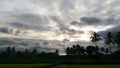 Cloudy sky in the morning after sunrise in Indonesia,