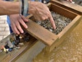 Outdoor kid activity searching for Gems and Gold Royalty Free Stock Photo