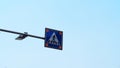 Photos of traffic lights with signs to allow people to cross the road Royalty Free Stock Photo