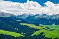 The clouds, forests and summer grassland