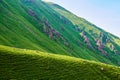 The rock on the mountains in summer grassland Royalty Free Stock Photo