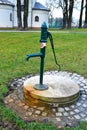 Preserved old water pump in the city center, January 2021, PetÃâ¢vald u KarvinÃÂ©, northern Moravia, Czech Republic Royalty Free Stock Photo