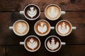 PhotoStock Collection of mixed cup macchiato captured in top view foodgraphy