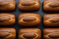 PhotoStock Flat lay photo featuring rye bread arranged neatly on the table