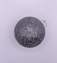 Sparkling Silver Christmas Ornament on White Background