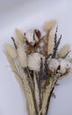 Rustic Dried Flower Bouquet on White Background