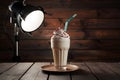 PhotoStock Studio light enhances the appeal of the milk shake photo Royalty Free Stock Photo