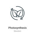 Photosynthesis outline vector icon. Thin line black photosynthesis icon, flat vector simple element illustration from editable