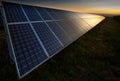 Photovoltaic cell on the background of sunset Royalty Free Stock Photo