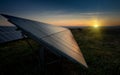 Photovoltaic cell on the background of sunset Royalty Free Stock Photo