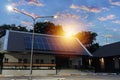 Photovoltaic panels on the roof . Roof Of Solar Panels. View of solar panels